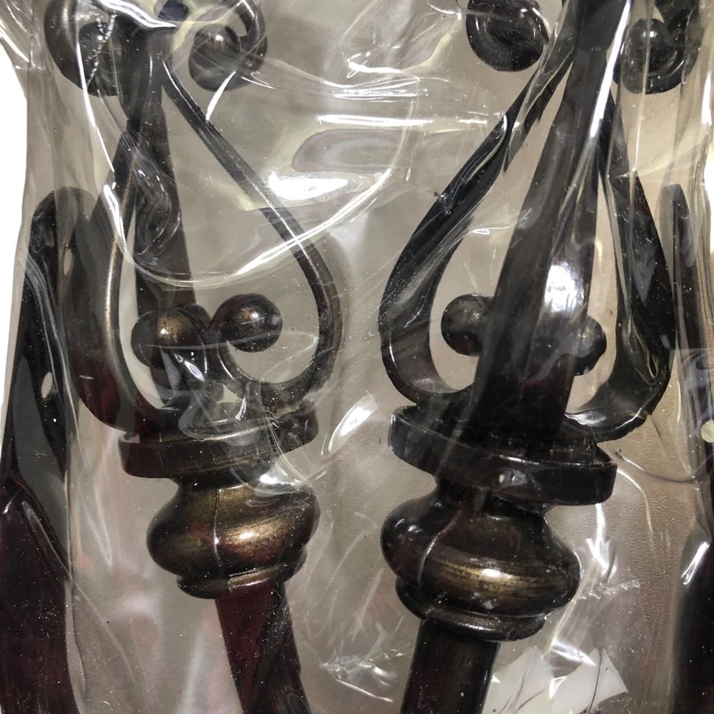 IKEA Forged Iron Beme 2 Pcs Dark Bronze Metal Curtain Rod Holdback Home Accents